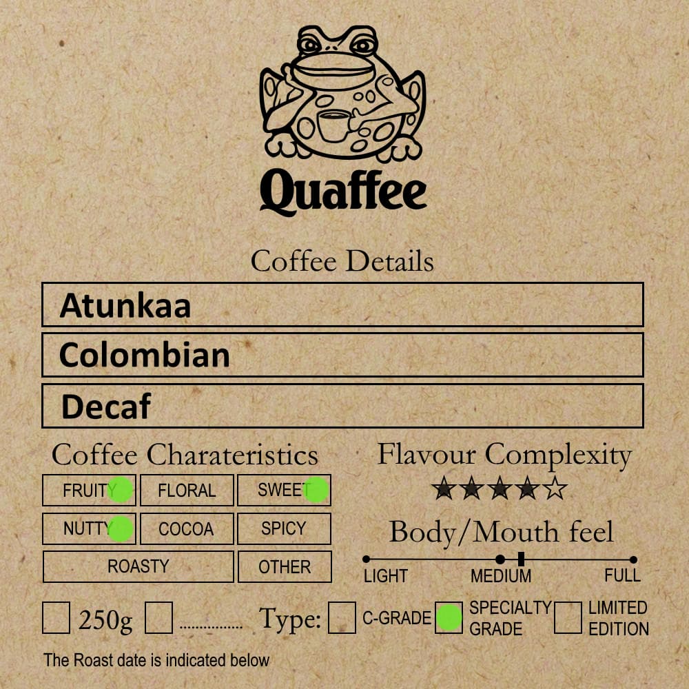 Colombian Atunkaa Decaf Washed web